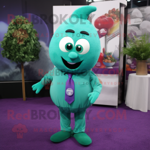 Teal Grape maskot kostume...