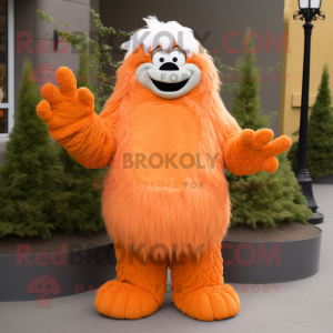 Orange Yeti maskot kostume...