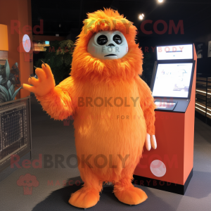 Orange Yeti maskot kostume...