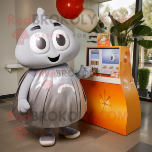 Silver Apricot mascot costume character dressed with a A-Line Skirt and Wallets