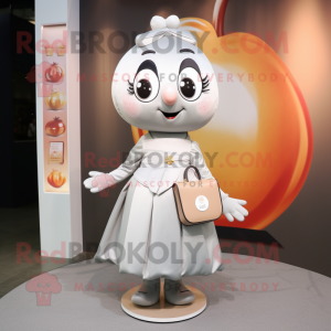 Silver Apricot mascot costume character dressed with a A-Line Skirt and Wallets