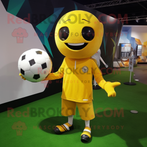 Gul fodbold maskot kostume...