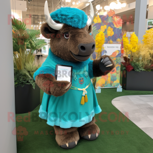 Turquoise Bison mascotte...