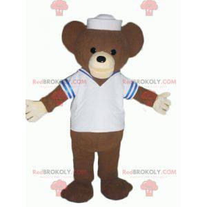 Mascotte dell'orso bruno vestito da marinaio - Redbrokoly.com