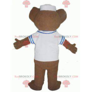 Bruine beer mascotte gekleed als een zeeman - Redbrokoly.com