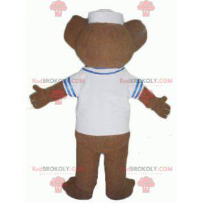 Mascotte d'ours marron habillé en matelot - Redbrokoly.com