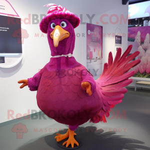 Magenta fasan maskot kostym...