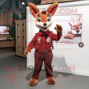 Maroon Roe Deer mascotte...