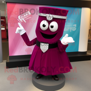 Magenta Engagement Ring mascot costume character dressed with a Empire Waist Dress and Shoe clips