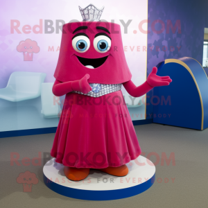 Magenta Engagement Ring mascot costume character dressed with a Empire Waist Dress and Shoe clips