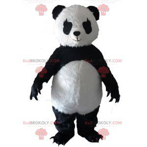 Zwart-witte panda-mascotte met grote klauwen - Redbrokoly.com