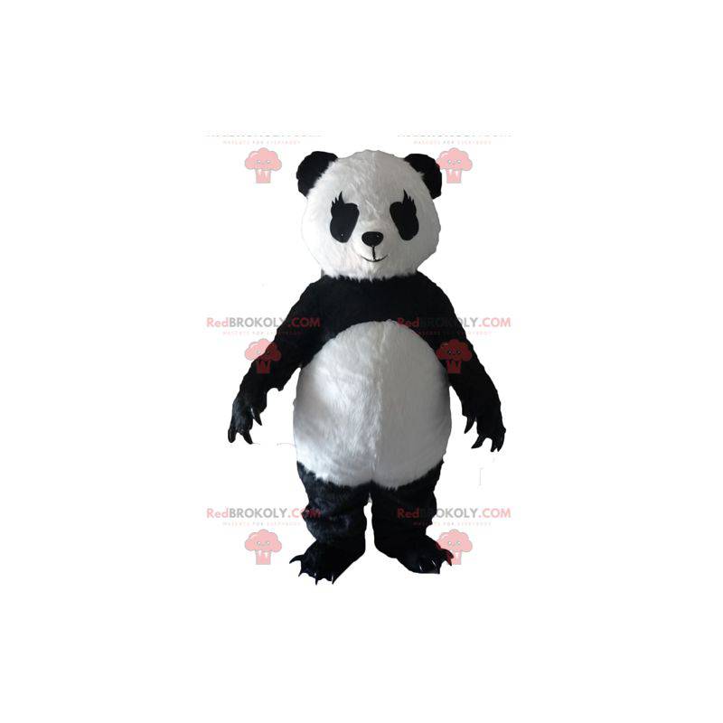 Svart og hvit panda maskot med store klør - Redbrokoly.com