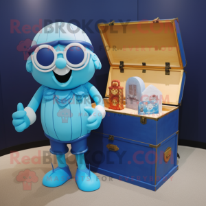 Blue Treasure Chest maskot...