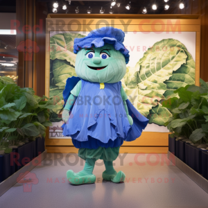Blue Cabbage Leaf maskot...
