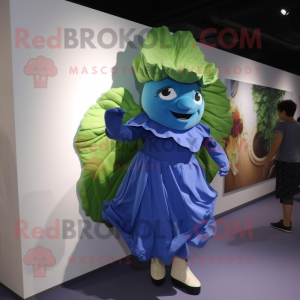 Blue Cabbage Leaf maskot...