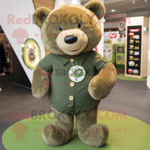 Olive Teddy Bear mascotte...