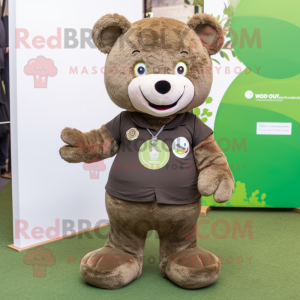 Olive Teddy Bear mascotte...