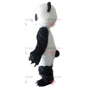Zwart-witte panda-mascotte met grote klauwen - Redbrokoly.com