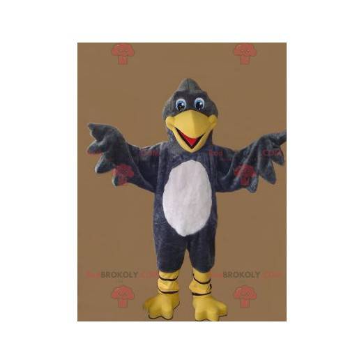 Mascotte de vautour gris jaune et blanc - Redbrokoly.com