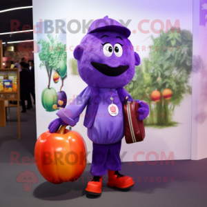 Personagem de mascote roxo...