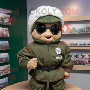 nan Para Commando mascot costume character dressed with a Sweatshirt and Brooches