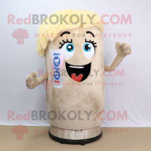 Beige Soda Can maskot...