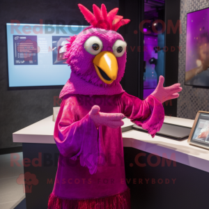 Magenta Hens maskot kostume...