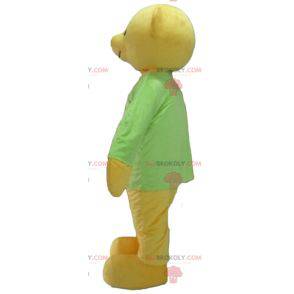 Yellow teddy bear mascot with a green t-shirt - Redbrokoly.com