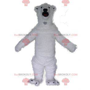 Bardzo efektowna i realistyczna biała maskotka niedźwiedzia
