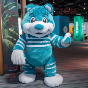 Cyan Tiger mascotte kostuum...