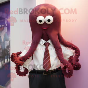 Maroon Octopus maskot...