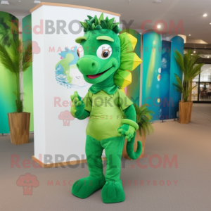 Green Seahorse mascotte...