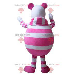 Mouse mascot with white and pink stripes - Redbrokoly.com