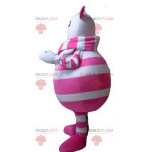 Mascote do rato com listras brancas e rosa - Redbrokoly.com