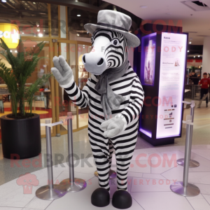 Grå Zebra maskot kostym...