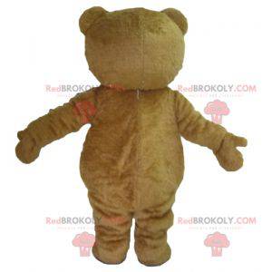 Mascote urso marrom grande e fofo - Redbrokoly.com