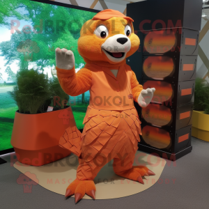 Orange Pangolin mascotte...