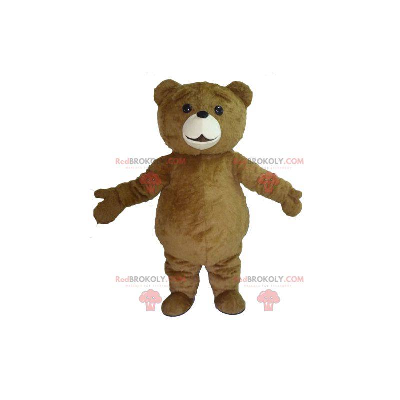 Mascote urso marrom grande e fofo - Redbrokoly.com
