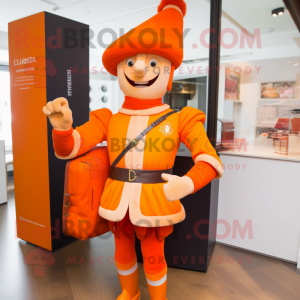 Oranje mascotte kostuum van...