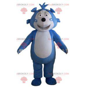 Mascote ursinho de pelúcia ouriço azul e cinza - Redbrokoly.com