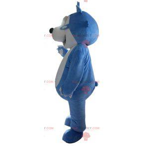 Blå og grå pinnsvin bamse maskot - Redbrokoly.com
