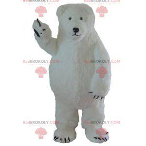 Mascotte d'ours blanc d'ours polaire gros et poilu -