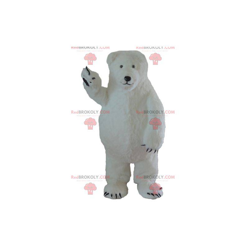 Mascotte d'ours blanc d'ours polaire gros et poilu -