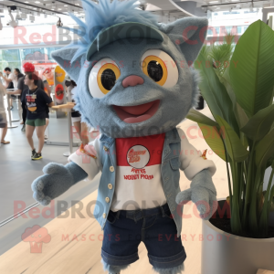Grå Ceviche maskot kostume...