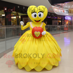 Citrongult hjerte maskot...
