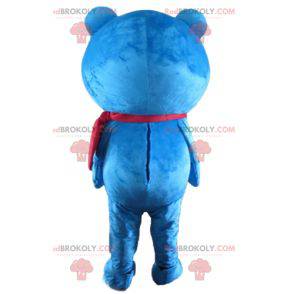 Blaues und weißes Teddybärmaskottchen - Redbrokoly.com