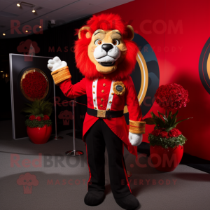 Red Tamer Lion maskotdräkt...