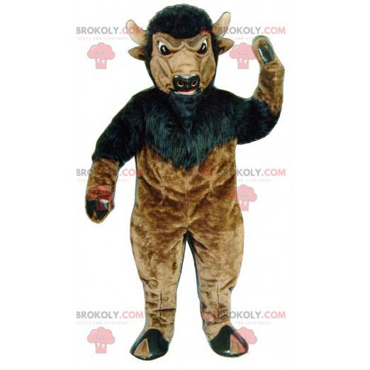 Mascotte di bufalo gigante marrone e nero - Redbrokoly.com