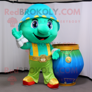 Sky Blue Pot Of Gold maskot...