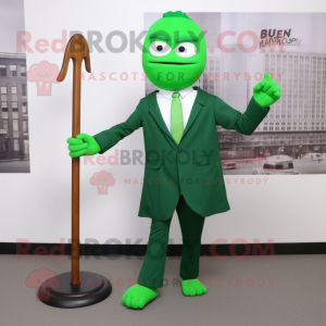 Grön Attorney maskot kostym...